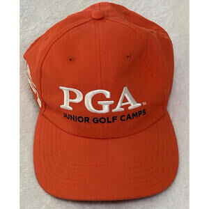 PUMA BRAND PGA JUNIOR GOLF CAMPS CAP PREOWNED COLOR ORANGE